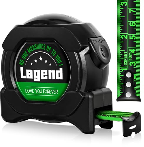 SunmeiTrad Gifts for Men Him Dad Grandad Husband Tape Measure, Stocking Fillers Christmas secret Santa Birthday Valentines Gifts, Funny Gadgets Presents for Mens Boyfriend Brother （10M/33FT-Black)