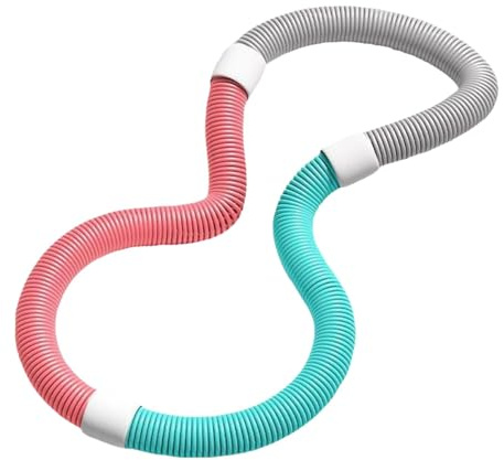 MotiveTech Aro de Fitness con Peso para Exteriores, Aro de Resorte de PVC Plegable, Aro de Fitness para Interiores, Diseño de Cintura Cómodo para Hombres, Mujere, Rosa Verde 1.3 Kg
