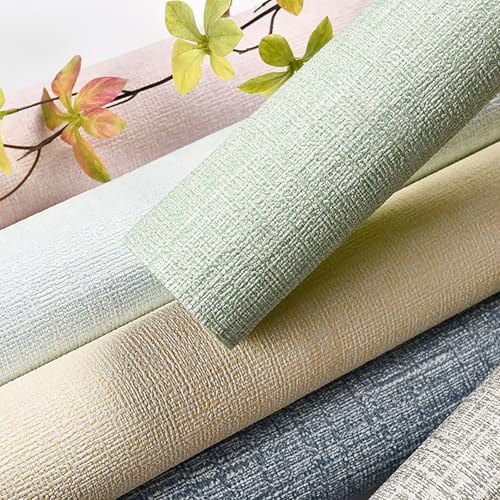 HENANCXF Papier Peint 3D Autocollant Amovible Résistant à l'Eau - Film Décoratif Texturé Imitation Toile en PET pour Locataires, Décoration DIY (50cm Largeur x 10m Longueur)(Color:blanc)