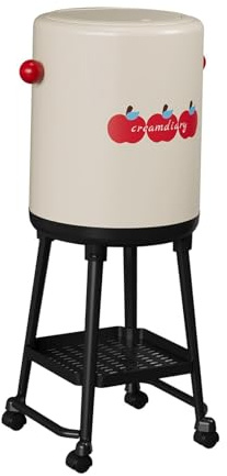 LOVIVER Cubo de Basura de Cocina con Ruedas y Patas, con Soporte Elevado, Capacidad de 20 litros. Ideal para Oficina, lavandería, baño, Patrón de Frutas