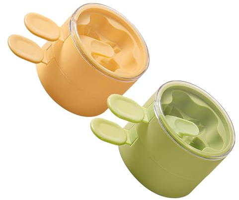 Ipetboom Juego de 2 Moldes para Helado de Silicona de Grado Alimenticio Doble Capa Colores Albaricoque y Verde Reutilizables para Paletas Caseras y Snacks Saludables