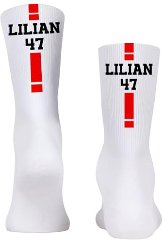 Chaussette personnalisé texte et numéro - Chaussettes personnalisées sport - Idée cadeau unique Tennis, Running, Basket, Football (FR/ES, Numérique, 37, 41, Taille normale, Taille normale, Sport)