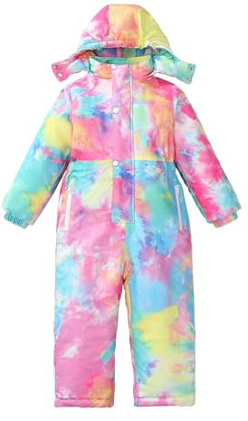 Niños Niños Niñas Invierno Espesar Abrigo Extraíble Chaqueta Traje de Nieve Niño a Prueba de Viento Cálido Mono Outwear Nieve desgaste, multicolor, 7-8 años