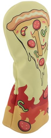 HEMOTON Housse de Golf Imperméable pour Bois 1, Housse de Protection Driver en PU avec Doublure Polaire, Motif Pizza Original, Couvre-tête Léger et Résistant pour Hommes et Femmes,