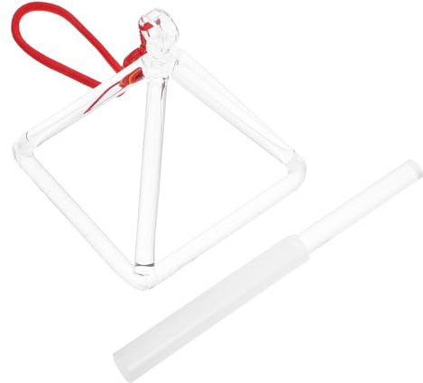 CONGARTENO Kristall Klangpyramide aus Quarz mit Schlägel 10cm Langer Klangstab Fördert Innere Ruhe bei Meditation und Yoga Pyramidenförmiges Musikinstrument für Klangtherapie