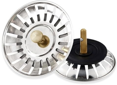 Labyrinxel Kitchen Sink Plug Strainer 80 Mm Stainless Steel Sink Plug Replacement Sink Strainer Plug Kitchen Sink Plugs And Strainers Sink Drainer Plug For Kitchen Sink Filter Set Of Two