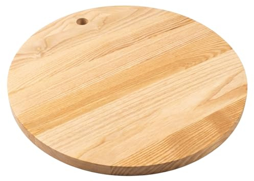 INNOVAHOME Pizzabrett 35cm Holz Rund - Massives Servierbrett Esche Geölt