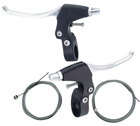 Andinus Palancas de Freno para Bicicleta con Cables – Set de Manetas de Freno con Cables 1,5 x 1800 mm – Repuesto Universal (Polímero y Aluminio 2)
