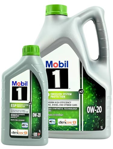 Mobil 1 ESP X2 0W-20 Motoröl (6L Set / 5+1 Liter) Motorenöl für PKW Benzin & Diesel - Premium Leichtlauföl