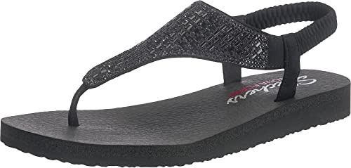 Skechers Damen Meditation-Rock Crown Knöchelriemchen Sandalen, Schwarz Black BBK, 38 EU