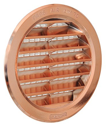 La Ventilazione T10RRAN Lüftungsgitter Kunststoff rund Unterputzgitter Kupferoptik Ø 120 mm