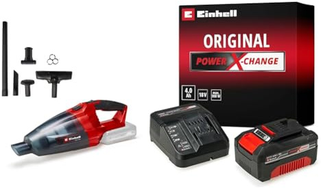 Einhell Sladdlös dammsugare TE-VC 18 Li-Solo Power X-Change (utan batteri och laddare) & Einhell PXC-startkit 18V 4,0 Ah Power X-Change (för Power X-Change-enheter, inkl. 4,0 batteri och laddare)