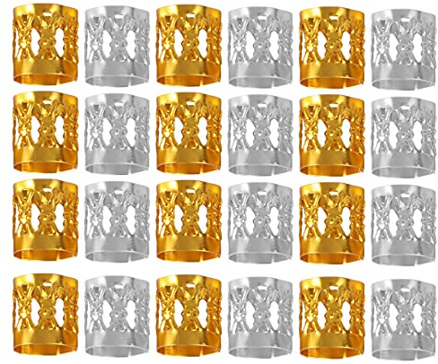 Beaupretty 200Pcs Bobine de cheveux Dreadlocks tressés en aluminium pour cheveux