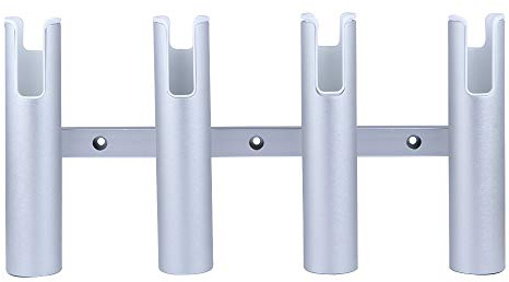 Wall-Mounted Aluminium Fishing Rod Holder for Boat, 4 Tube Linked Fishing Rod Rack , Holds 4 Rods, 4 Fishing Pole Holders for Marine Boat Yacht Truck