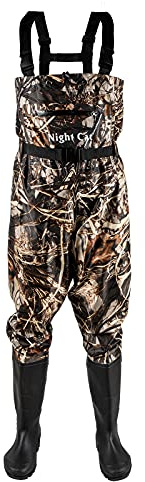Night Cat Fishing Waders Camouflage for Men Women Waterproof Hunting Chest Wader with Bootfoot Belt Breathable Lightweight Size 11