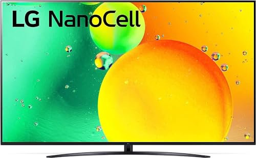 LG NanoCell 43NANO766QA Smart TV 4K 43 Serie NANO76 2022, Processore α5 Gen 5, Filmmaker Mode, Game Optimizer, Wi-Fi, AI ThinQ, Google Assistant e Alexa Integrati, Telecomando Puntatore