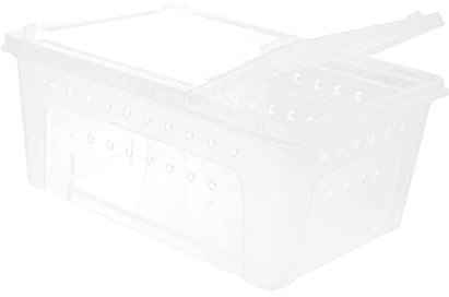 POPETPOP Reptilien Futterbox Kunststoff Mittelgroß Transparent Mit Belüftungssystem Für Reptilien Und Insekten Outdoor Geeignet