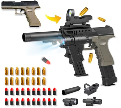 Pistolet Jouet, Pistolet Enfant en Mousse Souple avec Daccessoires, Pistolets Jouets Mousse Blaster pour Garçons, Jouets pour Enfants de Plus de 14+ Ans