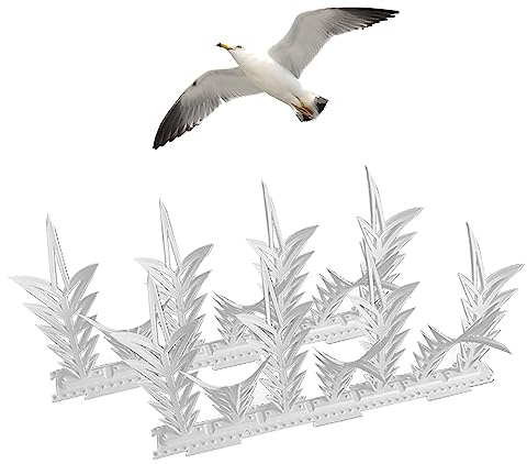 Les-Theresa 6Pcs Bird Spikes HIPS, Bird Deterrent Spikes Anti Pigeon Spikes, Anti Bird Fence Top Spikes 11.6In Fence Spikes For Birds, Wall And Fence Spikes Bird Deterrent For Fences Indoor Outside