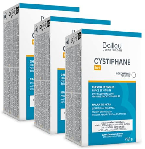 Bailleul | Cystiphane Fort | Complément alimentaire Cheveux & Ongles |Force & Vitalité | Résistance du cheveu | Chute de cheveux réactionnelle | Cystine – Vitamine B6| 120 comprimés