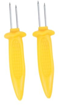 BESTonZON 5 Pz Aperitivo Sui Bastoncini Di Pannocchia Bastoncini Di Kebab Spiedini Di Kebab Alla Griglia Porta Mais Sui Manici Di Pannocchia Acciaio Inossidabile Cioccolato