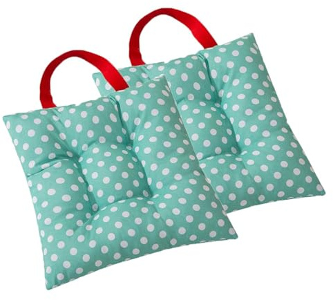 Shuiltad 2pcs Child Chair Seat Pad for Dining Table, Polka Dot Chair Cushion Furniture Floor Pillow, 10'' (25cm)