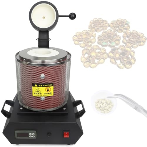 TAHALI Goldschmelzofen, elektrischer Schmelzofen, Goldschmelzofen 1150 ℃, digitaler Schmelzofen, Gießmaschine, Raffinierung von Edelmetallen, Gold, Silber, Zinn, Aluminium,Red-1kg