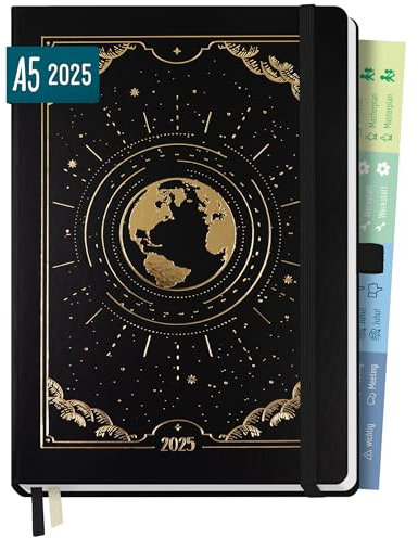 Häfft® Chäff-Timer Premium Kalender 2025 A5 “New Adventures” Buchkalender, Terminplaner, Terminkalender, Wochenplaner, Wochenkalender 12 Monate: Jan 25 bis Dez 25 - nachhaltig & klimafreundlich