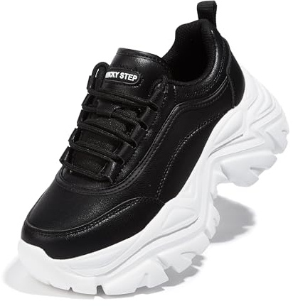 LUCKY STEP Zapatillas Gruesas para Mujer, Zapatos Casuales con Plataforma de Moda, cómodas Zapatillas de tacón de cuña