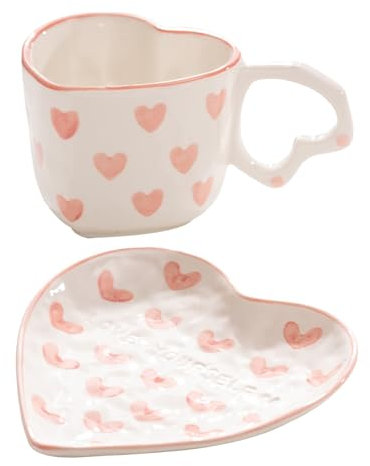 da caffè a forma di cuore, set di tazze da caffè di San, tazze da caffè