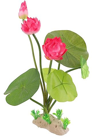 HAPINARY Künstlicher Lotus Für Aquarien Aquariendekor Kunstpflanze Für Aquarium Unterwasserpflanze Dekoration Für Aquarienlandschaften