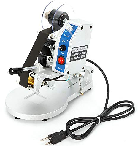 Date Code Printer,Manual Hot Stamping Machine Temperature Adjustable Coding Tool 110V Portable Plastic Film Flexible Packaging Date Label Thermal Spray Printer Fit for PT, PE, KT, OPP, CPP, Paper