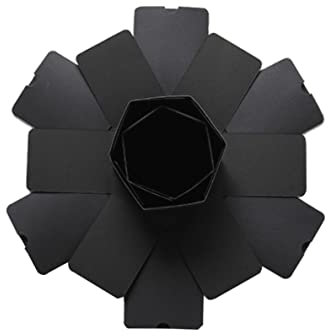 Dorccsi Kreative Foto-Explosionsbox, sechseckige mehrschichtige Papierbox, Geburtstagsgeschenk, Fotoalbum, DIY-Box, Jahrestag, Eltern, Liebhaber, Freunde, schwarz, 1 Set mehrschichtige Exp