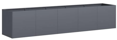vidaXL Pflanzgefäß Anthrazit 200 x 40 x 40 cm Kaltgewalzter Stahl | Hergestellt aus robustem kaltgewalztem Stahl, Offenes Bodendesign lässt Wasser leicht abfließen,