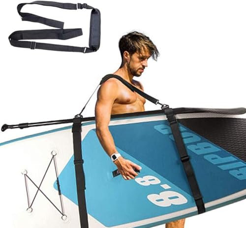 Alleshelfer SUP Tragegurt, Surfbrett Schultergurt, Stand Up Paddle Board Trage, Kajak Schultergurt, Paddleboard Tragegurt, Verstellbarer Spanngurt für Kajak Surfboard Kanu Longboards