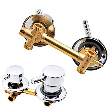 Brass Shower Diverter Valve 3 Way 12 12.5cm Thread Distance Hot & Cold Water Mixer Tap for Shower Cabin/Steam Room G1/2 Solid Brass