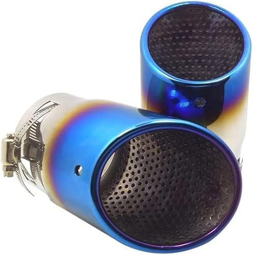 GwwEi6 Terminale Scarico Auto per Audi A6 Mazda CX-5,Tubo Terminale Scarico Posteriore in Acciaio Inossidabile Marmitta Tubi finali Auto,B/Bluing.