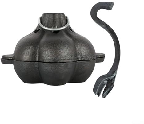 MeevrgR Olla de hierro fundido con tapa – Horno holandés de 18 cm – superficies sazonadas sin revestimiento – Distribución uniforme del calor – Apto para estufas, horno y parrilla