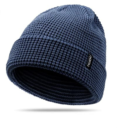Zylioo XXL Waffel Strickmütze Für Großen Kopf, Winter Warme Wintermütze Knit Beanie Mütze