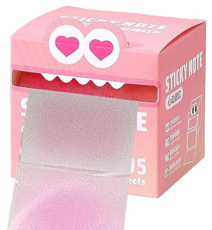 Transparent Sticky Notes, Transparent Sticky Notes, Drawing Coloured 105 Sheets/Roll Notes for Markings, , School, Home