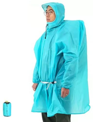 Kokenwa 3FULGEAR Rain Poncho,15D Nylon Lightweight Windproof Snow Waterproof for Hiking Mountaineering Camping