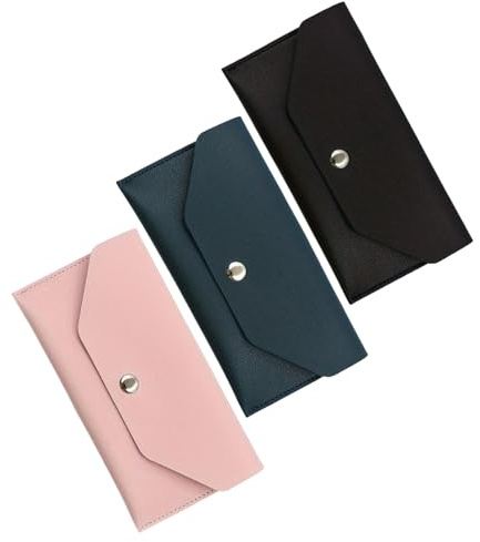 Abaodam 3pezzi Porta Carte da Donna in Pu Organizer Economici per Contanti Custodia per Carte e Monete Portafoglio per Budget Viaggi