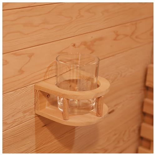 amocane Portabicchieri Sauna Accessori per Sauna Barile a Vapore Infrarossi Sauna Room con viti, Tazza in Legno Hemlock Canadese