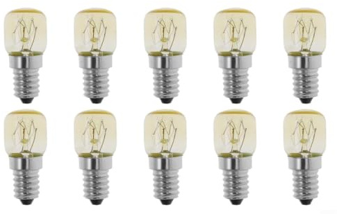 EffiFish E14 Glühbirne 25W 2700K Warmweiß 10Er Pack Kleinform Für Backofen Kühlschrank Salzlampe Robustes Glas Langlebig Hitzebeständig