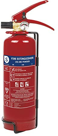 Smartwares FEX-15113 1kg Dry Powder Fire Extinguisher ABC with Mounting Bracket, Bsi Certified
