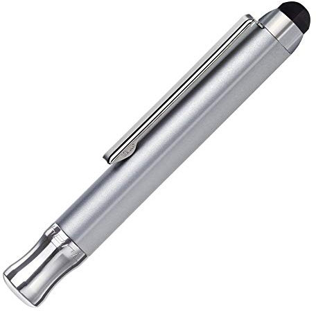 stempel-fabrik – Taschenstempel Heri Travel & Smart 2300 Custom mit Wunschtext personalisieren – 2in1 Stempel-Kugelschreiber mit Selbstfärbestempel & Smart Pen (33 x 8 mm | 3 Zeilen | Silber)