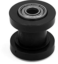 sourcing map Kettenrollenspanner Für Motorrad 8mm Innenloch Schwarz 1St | Riemenscheibe, Radführung, Hartgummi, Metall, Für Schmutzfänger, Straßenräder, ATV, Geländefahrzeuge