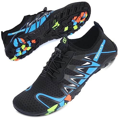 Mabove Strandschuhe Wasserschuhe Herren Schnell Trocknen Surfschuhe Schwimmschuhe Aquaschuhe Badeschuhe Barfussschuhe(Blau SD901,44 EU)