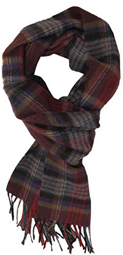 Rotfuchs Herrenschal Woll Schal Winterschal Warm Karo modisch mehrfarbig Wolle 180 x 29 cm Made in Germany