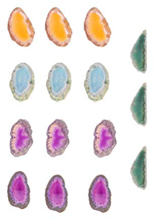 VOSAREA 15pezzi Fette Di Agata Naturale Colorate Con Fori Per Gioielli Fai Da Te Accessori Per Centrotavola Ciondoli e Campane Vento